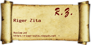 Riger Zita névjegykártya