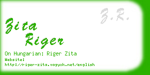 zita riger business card